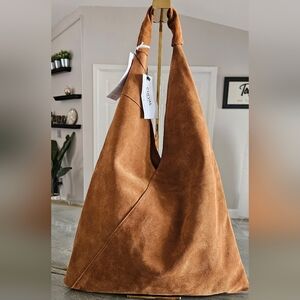 Cheval Firenze Italian Suede Hobo Shoulder Bag BrownChic Brown Suede Bag NWT